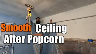 Asbestos Popcorn Ceiling To Smooth Level 5 | Step By Step | THE HANDYMAN |