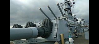 USS Iowa (BB-61) Starboard View from Pier of Port of Los Angeles in San Pedro, CA