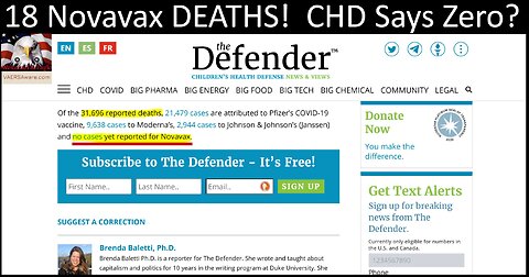 18 Novavax DEATHS In VAERS, Children's Health Defense Says Zero?