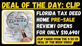 FLORIDA TAX DEED ONLINE AUCTION HOME REVIEW! DEAL OF THE DAY
