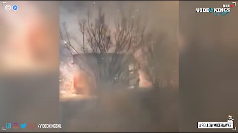 Angry neighbor flips huge firework box turning the whole nabe into a warzone