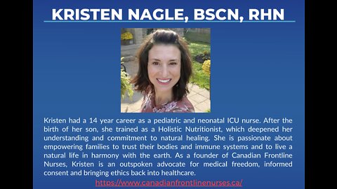 Founder of Canadian Frontline Nurses, Kristen Nagle