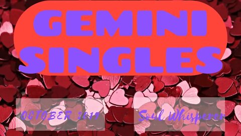 GEMINI SINGLES: Who's Your Future Love? October 2019