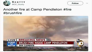 Brush fire inside Camp Pendleton