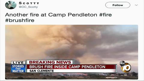 Brush fire inside Camp Pendleton