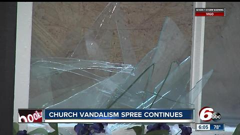 String of churches vandalized in southern Ind. counties