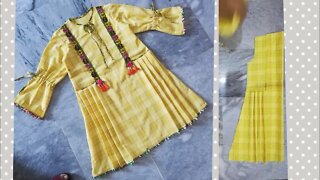 Pocket Top Kurti cutting For little Girl