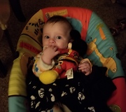 Baby talking to Mickey mouse