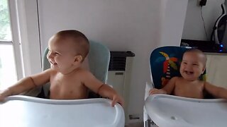 Twin Babies Hilariously Imitate Older Brother