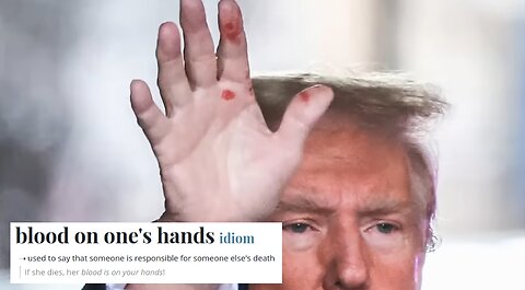blood on his hands... (did you get it?)