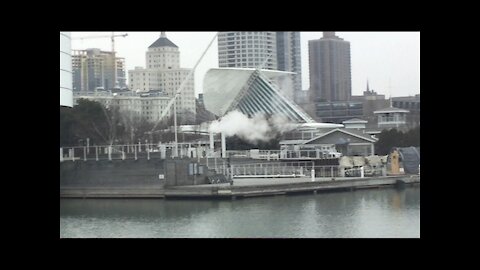 Tough Winter Fishing at Milwaukee Harbor by Discovery World without any Catch