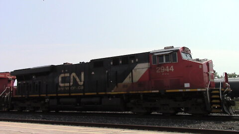 CN 2944, CN 2840 & CN 2845, CN 2882 DPU Engines - TRAIN 383 Manifest Westbound In Ontario
