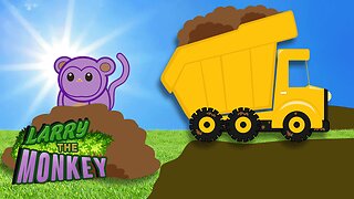 Larry the Monkey & Dump Trucks | Educational for Kids