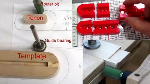 Making and setting up pantorouter tenon templates on the wooden and metal pantorouter
