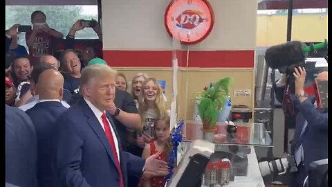 Trump at DQ Iowa handing out some frosty Blizzards!