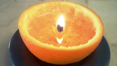 Zo maak je zelf een sinaasappel geurkaars in minder dan 1 minuut!