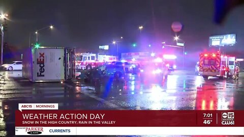 FedEx truck involved in crash in Phoenix
