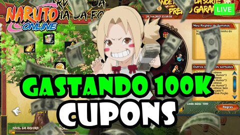 Gastando 100k cupons e lingots na conta da Sininho e ela chorou! #narutoonline #narutoonline #evento