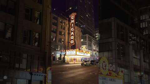 Chicago Theater Sign At Night!
