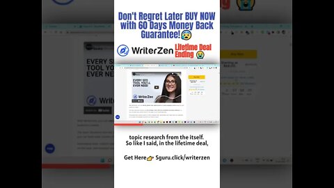 WriterZen Lifetime Deal Ending | Don't Regret Later BUY NOW with 60 Days Money Back Guarantee!