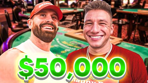 SteveWillDoIt bets $50,000 on Blackjack (Ft. Bradley Martyn)