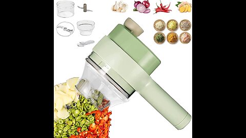 4 in 1 Portable Electric Vegetable Cutter Set,Wireless Food Processor