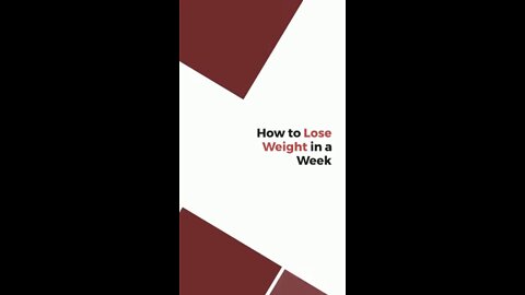 How to Lose Weight in a Week | Weight Loss Tips