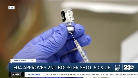 FDA approves 2nd COVID booster shot for those 50 and up