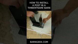 How to install a post in a TIMBER FRAME Barn #short #timberframe