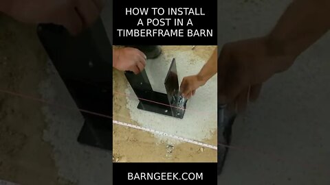 How to install a post in a TIMBER FRAME Barn #short #timberframe