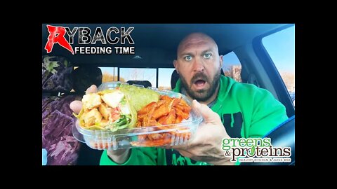 Buffalo Chicken Wrap (V) with Sweet Potato Fries Tuesday Treat Ryback Feeding Time