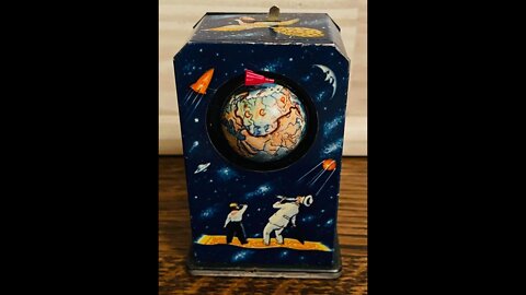 Behind the iron curtain emerged this unique wind up Detskiy Mir Sputnik space tin!