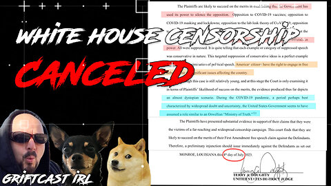 Orwellian Ministry of truth Canceled 4th of july 80's white house party Griftcast IRL 7/04/2023