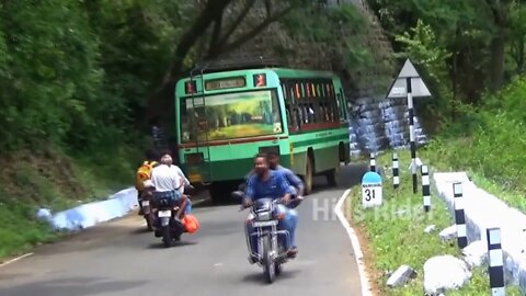 Noushad Shad'z TNSTC T11R I-SHIFT 14.5 AMAZINGLY SKILLED DRIVING IN DANGEROUS HAIRPIN BEND GHAT ROAD