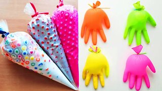 Making Crunchy Slime with Gloves and Piping Bags
