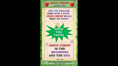 JESUS CHRIST IS THE BEGINNING AND THE END.