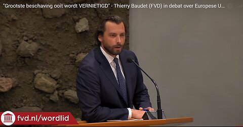 Thierry Baudet waarschuwt voor vernietiging van Europese beschaving in debat over Europese Unie.