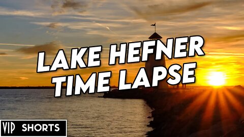 Hefner Lake Lighthouse Sunset and Moonrise #shorts