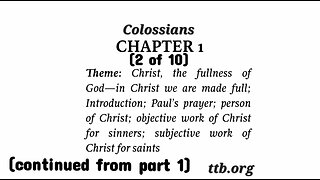 Colossians Chapter 1 (Bible Study) (2 of 10)