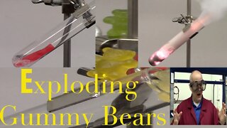 Exploding Gummy Bear via Rapid Oxidation with Potassium Chlorate kclo3. Epic Chemistry Demo.