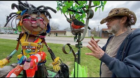 Wait, what's that? Oak Park man beautifies 9 Mile with sculptures made from upcycled materials