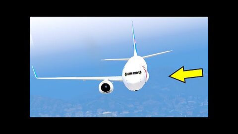 Airplane Emergency Landing With One Wing In GTA 5 (Plane Crash Into Crane)