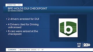 Two arrested for DUI during Checkpoint