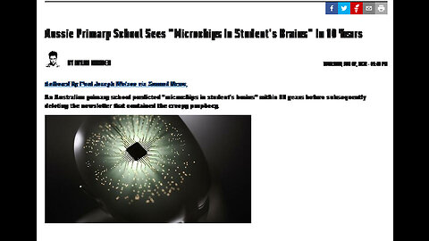 SECULAR HUMANIST PROPHECY: PRIMARY SCHOOL SEES MICROCHIP IN STUDENT'S BRAINS FOR INTELLIGENCE & MEMORY !!!