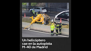 Cae un helicóptero en plena autopista M-40 de Madrid