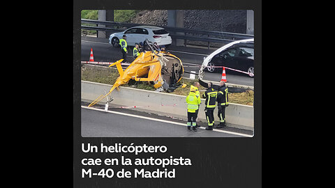Cae un helicóptero en plena autopista M-40 de Madrid