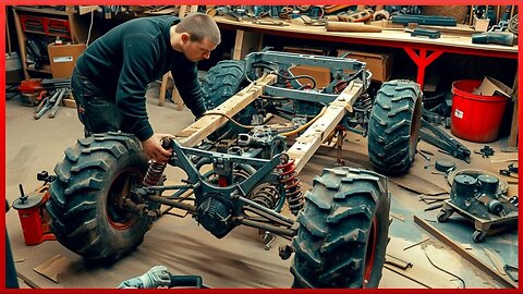 Man Spends 1000 Hours Building All-Terrain Vehicle From Old Car Parts