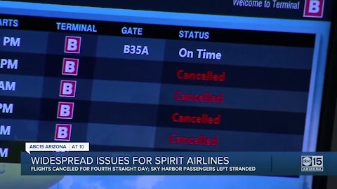 Sky Harbor seeing Spirit flight cancellations