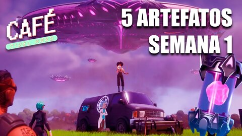 LOCALIZAÇÃO DOS 5 ARTEFATOS ALIENÍGENAS DA PRIMEIRA SEMANA! Fortnite - Temporada 7 - Capítulo 2