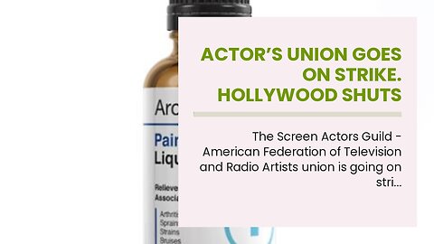 Actor’s Union goes on strike. Hollywood shuts down.